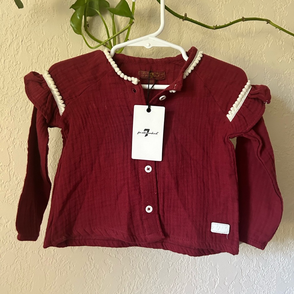 NWT 7 for all Mankind Toddler Cotton Gauze shirt